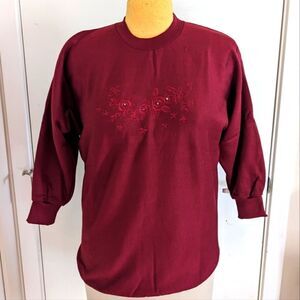 $5 Item! NWT Parrton Floral Embroidery Drop Shoulder Sweatshirt